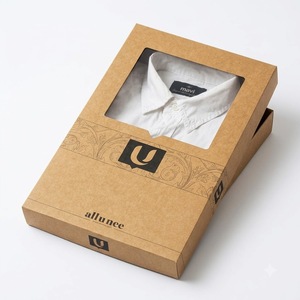 Custom Luxury Eco-Friendly Recyclable <b>Kraft</b> Paper <b>Box</b> for Fashion Clothing Premium Apparel Packaging with UV Logo Printing - Product Image 1