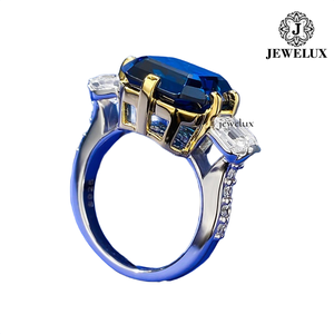 Bague de fiançailles classique en saphir taille octogonale pour femme Jewelux, sertie de griffes en or 18 carats, provenant d'un fournisseur indien - Product Image 2