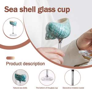 Copa de <span class=keywords><strong>Vino</strong></span> de Concha <span class=keywords><strong>Marina</strong></span>, Copas de Champán de Concha Natural, para Decoración de Fiestas y Bodas, y para Regalo, Copa Highball Creativa - Product Image 3