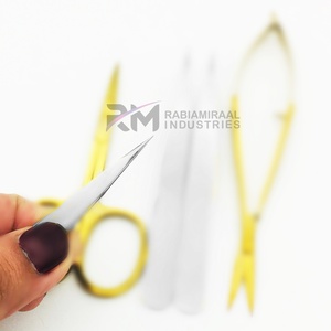 Pinzas de cejas ligeras de acero inoxidable con punta inclinada, producto de primera categoría RMI, juego de pinzas de cejas plateadas y doradas con acabado plasma. - Product Image 6