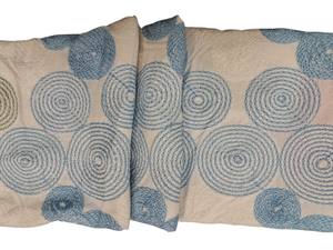 Tissu en coton blanc respirant tissé à motif spirale circulaire bleu et blanc pour vêtements de mode pour filles - Vente en gros - Offre spéciale - Product Image 2