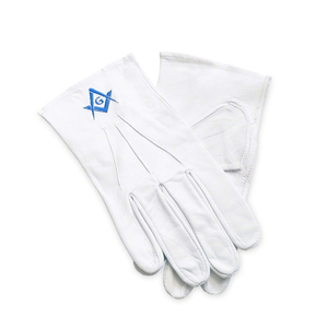 Gants blancs formels de la franc-maçonnerie, conçus pour les rituels de loge, l'utilisation en uniforme, les réunions et les événements fraternels. - Product Image 5