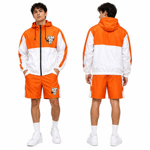 ผู้ผลิตชุดกางเกงขาสั้นกันลมแบบเทคนิคอลตามสั่ง |   เสื้อแจ็คเก็ตครอปซิปเต็มตัวสีส้ม |   ลายกราฟิกแขนเสื้อแบบชนเผ่า น้ำหนักเบา - Product Image 2
