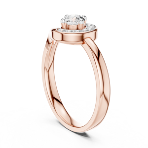 MINIMALIST LAB GROWN DIAMOND CUT <b>RING</b> <b>SET</b> 18KT SOLID ROSE GOLD RHODIUM PLATED CERTIFIED ENGAGEMENT PARTY WEDDING DAILY USE <b>WOMEN</b> - Product Image 3