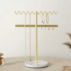 Elegant Metal Jewelry Stand Luxury Jewelry Holder for Necklace Earrings Bracelet Ring <b>Dressing</b> <b>Table</b> Bedroom Display <b>Storage</b> - Product Image 5