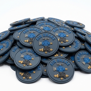 Fabricant Direct Patch en Caoutchouc 3D, Badge Rond en PVC Souple, motif Vanne Pneumatique de Frein à Air pour Sac à Dos, Veste, Casquette, Uniforme d'Extérieur - Product Image 1