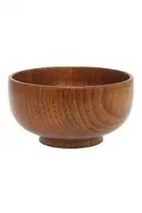 Natural Bamboo Wood Pedestal Bowl Footed Fruit Salad Serving Stand Eco Friendly Modern Design <b>Camping</b> Use Smooth Wooden Basin - Product Image 2