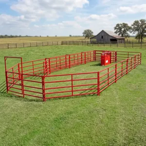 Heavy Duty Red Aluminum Alloy Powder Coated Livestock Corral Panels Secure Cattle Handling Farm Animal Enclosure Safety <b>Fencing</b> - Product Image 5
