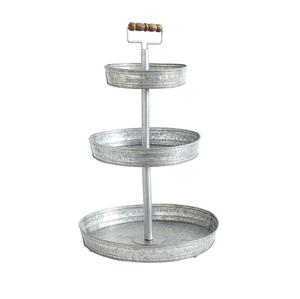 Soporte de metal galvanizado negro de 3 niveles para servir pasteles, bandeja con asa para postres, decoración estilo rústico, exhibidor de cupcakes - Product Image 6