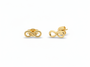 Pendientes de Corazón Infinito en Oro Sólido de 14K, Diseño Minimalista, Unisex, para Bodas, Compromisos, Fiestas, Uso Diario, Regalo - Product Image 1