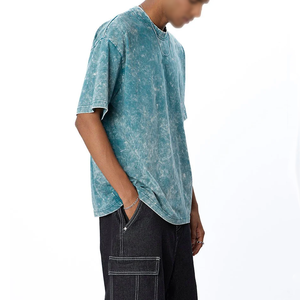 Camiseta de Hombre Nueva, Ligera, de Alta Calidad, de Secado Rápido, de Tela de Algodón, Lavada con Ácido, Talla Grande, al por Mayor, Informal y Urbana - Product Image 4