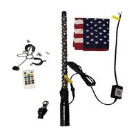 Nuevas Luces LED RGB para Mástil de Bandera, Impermeables, con Control Remoto por APP, Efecto Espiral, 2-6 Pies, 12V 20W, para UTV, ATV, Todoterreno