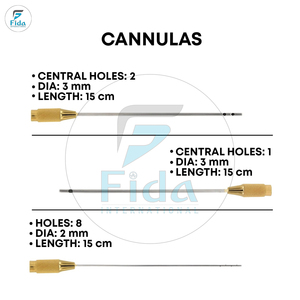 Ensemble de canules de liposuccion Fida, 17 pièces, acier inoxydable, réutilisables pour la chirurgie plastique, certifié CE ISO13485, garantie à vie, classe I - Product Image 6