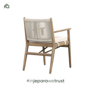 Silla de Comedor para Exterior, Diseño Minimalista con Tejido de Cuerda, Patas de Madera, Altura Ajustable, Ecológica, Moderna, para Muebles de Hogar - Junto - Product Image 4