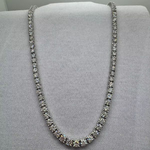 Collier tennis en moissanite certifiée GRA, argent sterling 925 plaqué or 14 carats, bijoux fins de luxe pour femmes, collier statement - Product Image 1