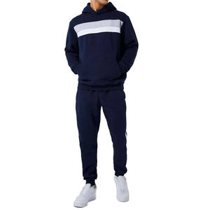 Conjunto de Sudadera y Pantalón Personalizado 100% Algodón, Bloques de Color, Grueso, Invernal, Ecológico, Transpirable, para Hombre, Estilo Urbano - Product Image 1