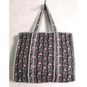 Sac fourre-tout en coton matelassé à fleurs, sac à main indien fait main, sac à bandoulière pour femme, sac de shopping bohème - Product Image 1