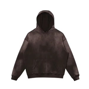 Hiver 2026 Sweat à capuche pour homme coupe classique 300g Polyester/Coton, effet vieilli, délavé à l'acide, impression numérique personnalisée - Product Image 4