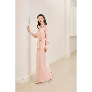 Jupe de bureau élégante pour femme, taille haute, en satin, longueur midi, prête à être expédiée, pour fournisseur en gros - Product Image 1