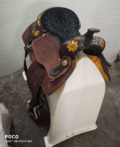 เบาะหนังวัว100% แบบตะวันตกทำด้วยมือดีไซน์โบราณเพื่อความสุขในการขี่ม้า - Product Image 4