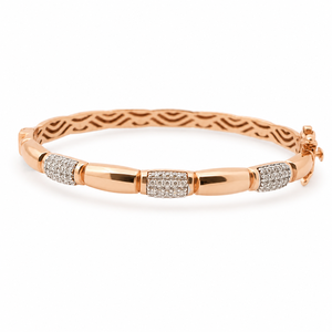 18K Rose Gold Diamond Kids <b>Bangle</b> <b>Bracelet</b> High Polish Geometric Classic Fine Jewelry for Girls Daily Wear Party Gift Occasion - Product Image 5