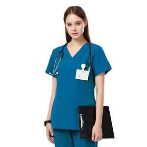 Conjunto de Uniforme Hospitalario Unisex Ligero de Algodón Satinado, Uniformes de Enfermería Personalizados con Bolsillos, Tela Elegante, Gran Venta - Product Image 5