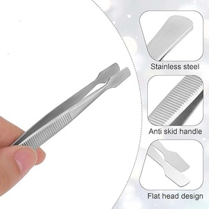High Quality Flat Tip Stamp Tweezer Stainless Steel Anti Rust <b>Precision</b> <b>Tool</b> for Stamp Collecting Jewelry Repair Craft Work Dura - Product Image 3