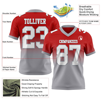 Maillot de football rouge, blanc et gris en mesh à manches courtes, authentique, confortable, moderne et performant pour le sport