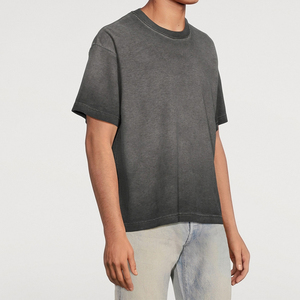 Camisetas Oversize Vintage 100% Algodón para Hombre, Estilo Hip Hop con Lavado Ácido, Logotipo Personalizado y Patrón de Letras, Venta al Por Mayor - Product Image 2