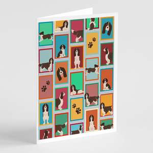 Whimsical A7 Tamaño 5x7 Lotes Liver English Springer Spaniel Tarjetas de notas en blanco con sobres Pack 8 Tarjetas de felicitación - Product Image 1