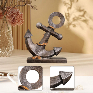 Statue Modèle Ancre de Bateau Décorative, Art Nautique pour Bureau, Salon, Étagère, Table, Décoration Maison de Plage - Product Image 6
