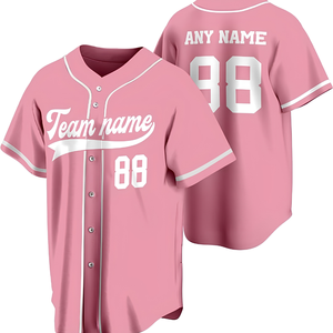 Camiseta de Béisbol Personalizada con Malla, Camisa de Béisbol con Botones, Bordado en Tela Tackle Twill, Uniforme de Equipo con Nombre y Número, Sóftbol - Product Image 1