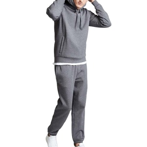 Wholesale <b>Men's</b> Brand Fitness Fleece Track Suits Breathable 100% Cotton <b>Skinny</b> <b>Jogger</b> String Hoodie Sweatpants for Spring - Product Image 1