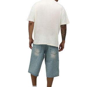 T-shirt épais pour homme en coton 100% uni à manches courtes, coupe oversize, 305 GSM, personnalisable avec logo, vêtements de sport, fabrication ODM - Product Image 3