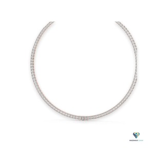 Collier tennis en or rose 24,06 CT avec diamants de laboratoire taille émeraude en or massif 18 carats - Product Image 5