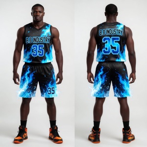 Uniforme de basket-ball pour jeunes hommes, design flamme dynamique violet rose, maillot personnalisé, short numéro 35, kit complet de qualité supérieure B.B Industry - Product Image 5