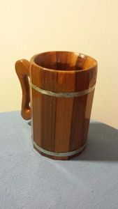 Verre à vin classique vintage en bois, fait main, en bois naturel, tasse à bière, thé, café, mug pour bar, maison, extérieur, fête, Craftera Exports - Product Image 5