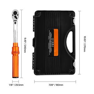 Set di chiavi dinamometriche a scatto con attacco da 1/4 di pollice, 20-240 Lbf/2.3-27.1 N.m, a doppia direzione, con doppia scala, 72 denti, precisione 3% - Product Image 4