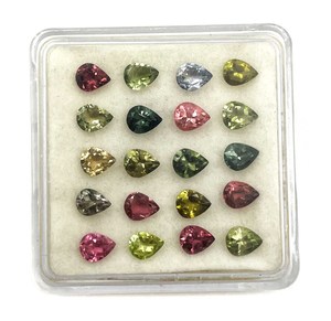 Turmalina natural multicolor con corte de pera de 4*5 mm para la fabricación de joyas, piedra suelta con certificación IGI. - Product Image 5