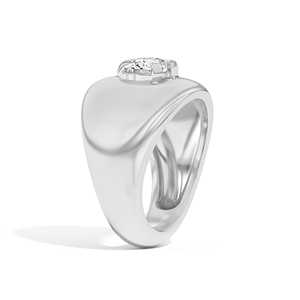 1 Carat 14K 18K Gold <b>Cushion</b> Cut Lab Grown Diamond Engagement Wedding Gift <b>Statement</b> Ring Prong Set Wide Bridal Band Certified - Product Image 4