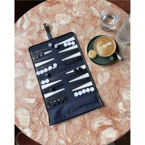 Premium Roll Up Backgammon <b>Set</b> - Portable Travel Leather Game Board with Zipper Pocket Marbleized Checkers & <b>Dice</b> Backgammon <b>set</b> - Product Image 4