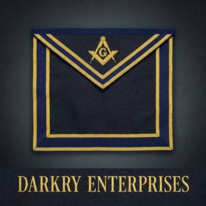 Tablier maçonnique de luxe Past Master en velours bleu avec broderie à la main en fils d'or, Régalia de Grande Loge, Tablier de cérémonie maçonnique personnalisé - Product Image 2