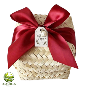 Rustic Bamboo Woven Gift Box Natural Eco <b>Basket</b> with Lid for Event Campaign Corporate Gift Packaging Employee Set - Product Image 3