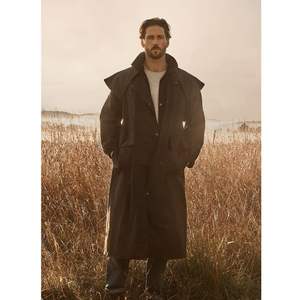 Manteau long imperméable en oilskin avec doublure en coton ou en catsol, capuche amovible, veste et gilet en oilskin pour l'équitation - Product Image 3