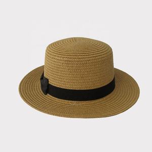 Sombrero de Paja Natural de Rafia Mixta para Niñas, Estilo Fedora, Artesanal, para Viajes, Negocios, Ciclismo, Protección contra el Polvo - Product Image 2