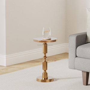 Özelleştirilmiş lüks Modern küçük yan masa antika koyu bronz Finish Accent kaide Martini kokteyl içecek masa kahve için
