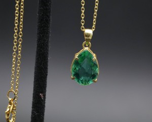 <b>Emerald</b> Teardrop <b>Pendant</b> Natural Green Gemstone Necklace Luxury Jewelry Healing Crystal Gift Wholesale Supplier - Product Image 5