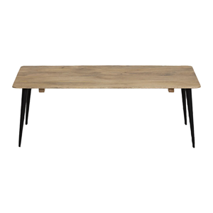 Mesa de Centro Plegable de Metal Industrial y Madera de Mango Sólida, Acabado Natural y Negro, Duradera, para Sala de Estar, Oficina en Casa, Cafetería - Product Image 2