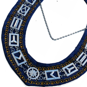 Collar Masónico de 32 Grados del Rito Escocés con Cadena Dorada, Collar de Cadena de Tela de Alta Calidad con Reverso Negro y Cierre Metálico Rápido - Product Image 6