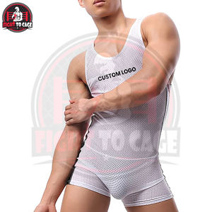Maillot de lutte tendance en gros, imprimé, en Spandex et Polyester, pour arts martiaux, avec col rond, pour la gym et les combats - Product Image 6